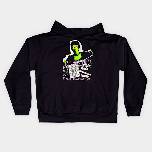 Richard Hell --- Blank Generation Kids Hoodie by darklordpug